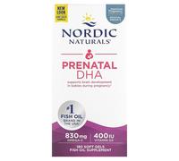DHA Prénatal, 830mg dOméga-3 + 400 UI de vitamine D3 non aromatisé - 180 capsules molles
