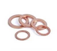 DHAEY 10 pièces M6 M8 M10 M12 M14 M15 M16 M18 M19 M20 épaisseur 2mm rondelle en cuivre Massif cale Bague Plate Joints d'étanchéité rondelles Simples Gasket(M12X16x2mm 10PCS)
