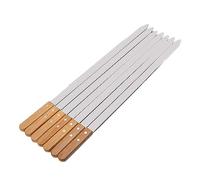 DHAEY brochettes pour Barbecue, 23.5in 60cm en Acier Inoxydable Brochette Brochette Large Grand Manche en Bois BBQ Brochettes Ensemble Heavy Duty Grill Fourchette Outils (Color : 2pcs)