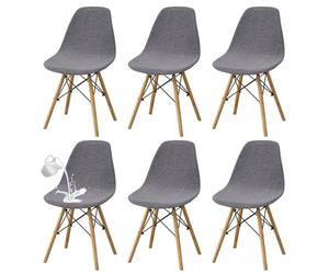 DHAEY Housse de Chaise Scandinave Imperméable Housses de Chaise de Salle à Manger Extensibles Couverture Chaises Scandinaves Antidérapant Lavable pour Cuisine Restaurant 6 Pièces Gris foncé