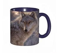 DHAEY Mug porcelaine fine Loup solitaire |Mug humour pour collègue, amis, copains, frères et soeurs |Mug original avec