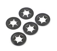 DHAEY Noir Star Lock Prune Roulement Anneaux De Retenue Fleur Rondelle Clip M2 M2.5 M3 M4 M5 M6 M8 M10 M12 Gasket(M3 50pcs)