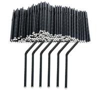 dhaikkkd Lot de 200 pailles noir Flexibles papier 100% biodégradables pour enfants Tubes en papier fruits crème glacée cocktails lait 197 mm x 6 mm