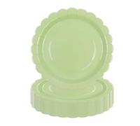 DHAIQC Lot de 50 Assiette Carton Vert de 23 cm, Festonnées Assiette Jetable Vaisselle Jetable Anniversaire Pour Gâteaux Desserts Anniversaires Baby Showers Mariages Décorations (Vert, 23cm)