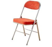 Dhaise Pliante Interieur avec Assise et Dossier épais, Chaise Bureau Pliable Confortable, Tissu Velours Côtelé Durable, Confortable pour Les Mariages, Les Fêtes, Les événements de Bureau(Orange)