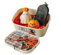 D'Halloween - 17.3x12x6.6 Cm Ensemble De Sans Flamme À LED Spooky Avec Télécommande | De Piliers Noires Gothiques Vacillantes, Décoration De Maison Hantée, Batterie De Fête D'H