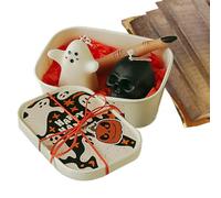 D'Halloween - 17.3x12x6.6 Cm Ensemble De Sans Flamme À LED Spooky Avec Télécommande | De Piliers Noires Gothiques Vacillantes, Décoration De Maison Hantée, Batterie De Fête D'H