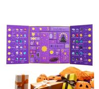 D'Halloween | Calendrier d en de 24 Jours,Figurine de Sorcière d'Halloween en Résine pour Décoration Intérieure et Extérieure sur Étagère Bureau Dessus de Table