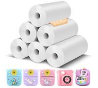 Dhapy Lot de 6 rouleaux de papier thermique pour appareils photo à impression instantanée pour enfants - Blanc - Sans encre - Facile à remplacer - Convient pour les appareils photo des enfants