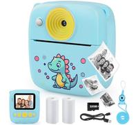 Dhapy Photo Instantané Enfant, 48 MP Appareil Photo Enfant avec Papier d'impression Et Carte TF 32 Go, 1080P Appareil Photo Enfant Instantanée, Cadeau pour Garçons Et Filles De 3 4 5 6 7 8 9 Ans Bleu