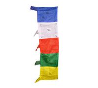 Dharma Store Lot de 50 drapeaux de prière tibétain bouddhiste pour bonheur, longévité et bien-être, Traditional Vertical