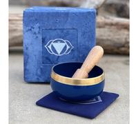 DharmaObjects Tibetan Third Eye Chakra Premium Palm Size Singing Bowl Box Box