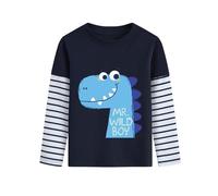 DHASIUE T-shirt à manches longues garçons Pelleteuse Dinosaure Jeu de balle Planète Le Train Bleu Pullover Enfants Longsleeve Tshirt 1-7 ans Taille 92-122, Dinosaures, 7 ans