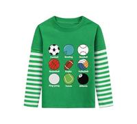 DHASIUE T-shirt à manches longues pour garçon, Dinosaure, Pelle mécanique, Balle, Planète, Le Train Bleu, Pull pour enfant, Longsleeve T-shirt 1-7 ans, Taille 92-122, 4 ans