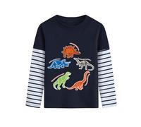 DHASIUE T-shirt à manches longues pour garçon, Dinosaure, Pelle mécanique, Balle, Planète, Le Train Bleu, Pull pour enfant, Longsleeve, T-shirt 1-7 ans, T.92-122, Dinosaure, 4 ans