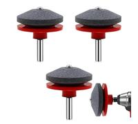 DHASUWT Aiguiseur de lames de tondeuse à gazon émoussé, kit d'affûtage de lames de tondeuse à gazon en corindon, universel résistant à l'usure, pour toute perceuse manuelle électrique (3, rouge)