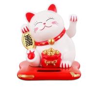 DHASUWT Bras agitant en forme de chat chanceux, petit chat flottant solaire, chat chinois vif et adorable, chat blanc mignon accueillant le chat bienvenu pour décorer