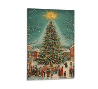 DHBANEIOK Arbre de Noël Impression Sur Toile Abstraite Figure Art Affiches Toile Peinture Mur Photo Pour Salon DécoSourision De La Maison 24x36inch(60x90cm)