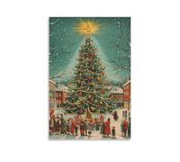 DHBANEIOK Arbre de Noël Impression Sur Toile Tableaux Mur Art DécoSourision Peinture Toilettes Chambre Salon Décor À La Maison 24x36inch(60x90cm)