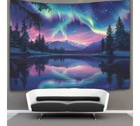 DHBANEIOK Aurores boréales 3D Effet Tapisserie Art Mural Tapisserie Murales DécoSourision Murale En Tissu Pour Chambre Salon Collège Dortoir Tenture Murale 150cmx200cm