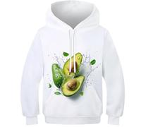 DHBANEIOK Avocat Enfants Ado Fille Garçons Sweats À Capuche Hoodies Impression 3D Vivid Graphique Sweat Poche Pullover À Capuche pour 9-11Y