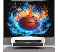 DHBANEIOK Basketball 3D Effet Tapisserie Art Mural Tapisserie Murales DécoSourision Murale En Tissu Pour Chambre Salon Serviette De Plage Tapisseries 180cmx230cm