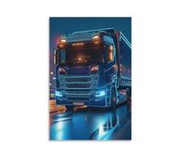 DHBANEIOK Camion Poster Wallscroll Wandbanner Für DekoSourisive Rollbild Wandbild Stoff Poster Anime Leinwand Wandkunst Wand-Deko Leinwandbilder Ölgemälde 20x30inch(50x75cm)