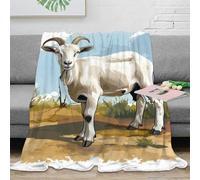 DHBANEIOK Chèvre Flanelle Peluche Couverture Microfibre 3D Imprimées Sofficee Calda pour Canapés, Couvertures en Laine, Draps, Chaleur Et Isolation, Camping 80x90inch(200x230cm)