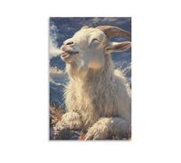 DHBANEIOK Chèvre Impression Sur Toile InspiSourision Tableau Mural Image Sur Toile Photo Sur Toile Pour Salon Chambre À Bureau Restaurant 24x36inch(60x90cm)