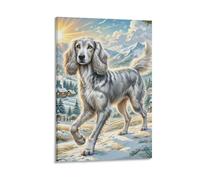 DHBANEIOK Chien afghan Murale Décoration Murale Image Sur Toile Tableau Impression Sur Toile Affiche Decoration Pour Salon Chambre Décorations 24x36inch(60x90cm)