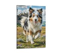 DHBANEIOK chien berger écossais Murale Décoration Murale Peintures Sur Toile Impression Sur Toile Pour La Décoration De La Maison 16x24inch(40x60cm)