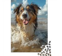DHBANEIOK Chien de Berger Australien Puzzle Adulte - Puzzle 1000 P Adultes Et Dès 14 Ans - Puzzles De Qualité Supérieure 1000pcs (75x50cm)