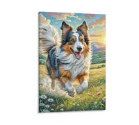DHBANEIOK Chien de berger polonais des basses terres Murale Decoration Murale Peintures Sur Toile Impression Sur Toile Pour Chambre Et Couloir Premium 08x12inch(20x30cm)