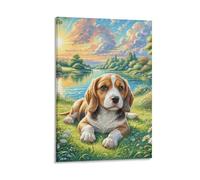 DHBANEIOK Chien d'eau espagnol Murale Décoration Murale Image Sur Toile Tableau Impression Sur Toile Pour Chambre Et Couloir Premium 16x24inch(40x60cm)