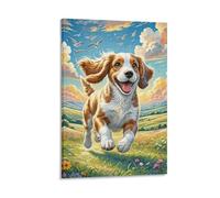 DHBANEIOK Chien d'eau espagnol Murale Décoration Murale Peinture Sur Toile Impression Sur Toile Pour La Décoration De La Maison 12x18inch(30x45cm)