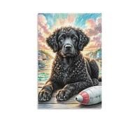 DHBANEIOK Chien d'eau portugais Murale Décoration Murale Peintures Sur Toile Impression Sur Toile Affiche Decoration Pour La Décoration De La Maison 08x12inch(20x30cm)