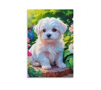 DHBANEIOK Chien mignon Murale Décoration Murale Image Sur Toile Tableau Impression Sur Toile Affiche Decoration Pour Salon Chambre Décorations 16x24inch(40x60cm)