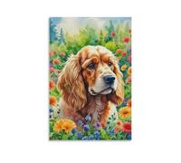 DHBANEIOK Chien mignon Murale Décoration Murale Image Sur Toile Tableau Impression Sur Toile Pour La Décoration De La Maison 20x30inch(50x75cm)