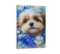 DHBANEIOK Chien mignon Murale Décoration Murale Image Sur Toile Tableau Impression Sur Toile Pour Salon Chambre Décorations 24x36inch(60x90cm)
