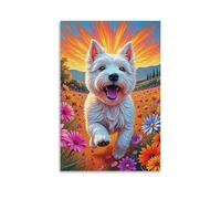 DHBANEIOK Chien mignon Murale Décoration Murale Peinture Sur Toile Impression Sur Toile Affiche Decoration Pour Salon Chambre Décorations 24x36inch(60x90cm)
