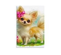 DHBANEIOK Chien mignon Murale Decoration Murale Peintures Sur Toile Impression Sur Toile Affiche Decoration Pour La Décoration De La Maison 12x18inch(30x45cm)