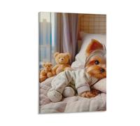 DHBANEIOK Chien mignon Murale Decoration Murale Peintures Sur Toile Impression Sur Toile Pour Salon Chambre Décorations 08x12inch(20x30cm)