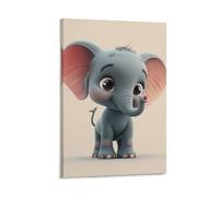 DHBANEIOK éléphant de dessin animé Impression Sur Toile - Image Sur Toile -Decoration Murale - Tableaux Décoration Moderne - Tableau Mural - Tableaux Pour La Mur 24x36inch(60x90cm)