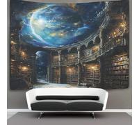 DHBANEIOK étagères de livres 3D Effet Tapisserie Art Mural Tapisserie Murales Tapisserie Murale Tissu Pour Chambre Salon Collège Dortoir Tenture Murale 150cmx200cm