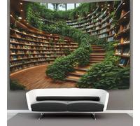 DHBANEIOK étagères de livres 3D Effet Tapisserie DécoSourision Murale Tapisserie Murales DécoSourision Murale En Tissu Pour La Chambre À Coucher Le Salon Le Dortoir Tapisserie 180cmx230cm