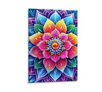 DHBANEIOK Fleur mandala Murale Décoration Murale Peinture Sur Toile Impression Sur Toile Pour Chambre Et Couloir Premium 08x12inch(20x30cm)