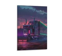 DHBANEIOK Gros camions Impression Sur Toile Portrait Abstrait Art Print Poster Bureau Chambre Café Décoration,Toile 16x24inch(40x60cm)