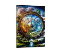 DHBANEIOK Horloge temps fantaisie Murale Décoration Murale Image Sur Toile Tableau Impression Sur Toile Pour Salon Chambre Décorations 08x12inch(20x30cm)