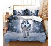 DHBANEIOK Impression 3D Housse De Couette Résistant Husky À La DécoloSourision Housse Couette Haute Qualité 3 Pièces avec Taies d'oreiller Literie pour Garçons Adultes Double（200x200cm）