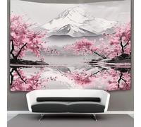 DHBANEIOK Japanese Cerises 3D Effet Tapisserie DécoSourision Murale Tapisserie Murales DécoSourision Murale En Tissu Pour Chambre Salon Serviette De Plage Tenture Murale 180cmx230cm